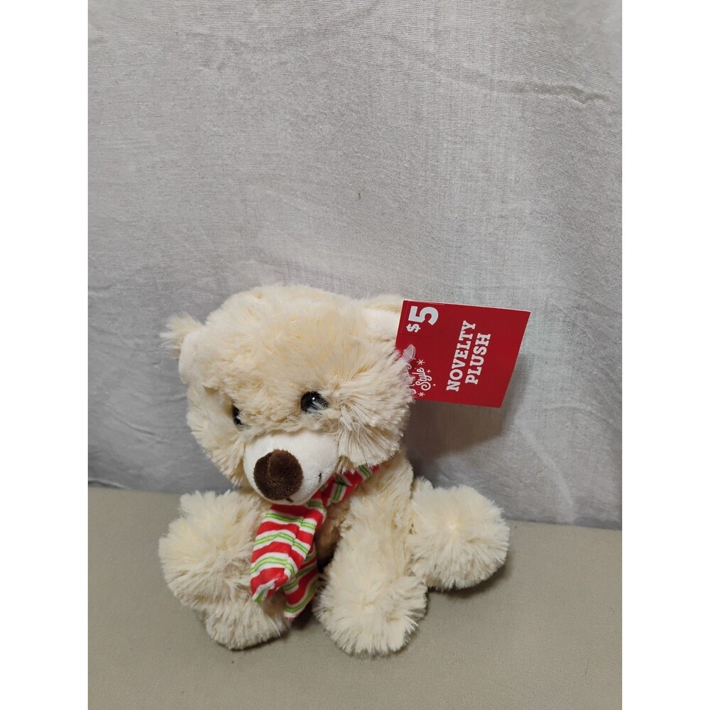 Holiday Style Novelty Plush Teddy Bear Striped Scarf Christmas Gift Kids